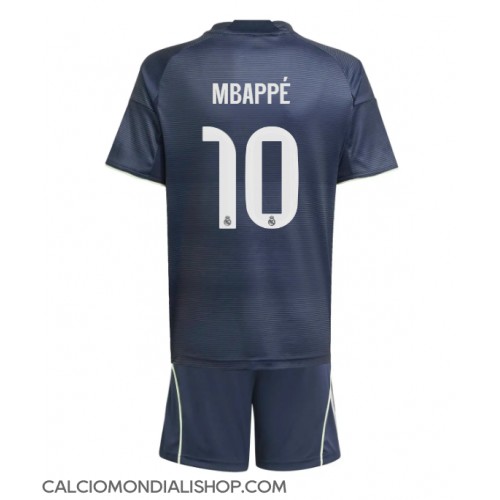 Maglie da calcio Real Madrid Kylian Mbappe #10 Seconda Maglia Bambino 2025-26 Manica Corta (+ Pantaloni corti)